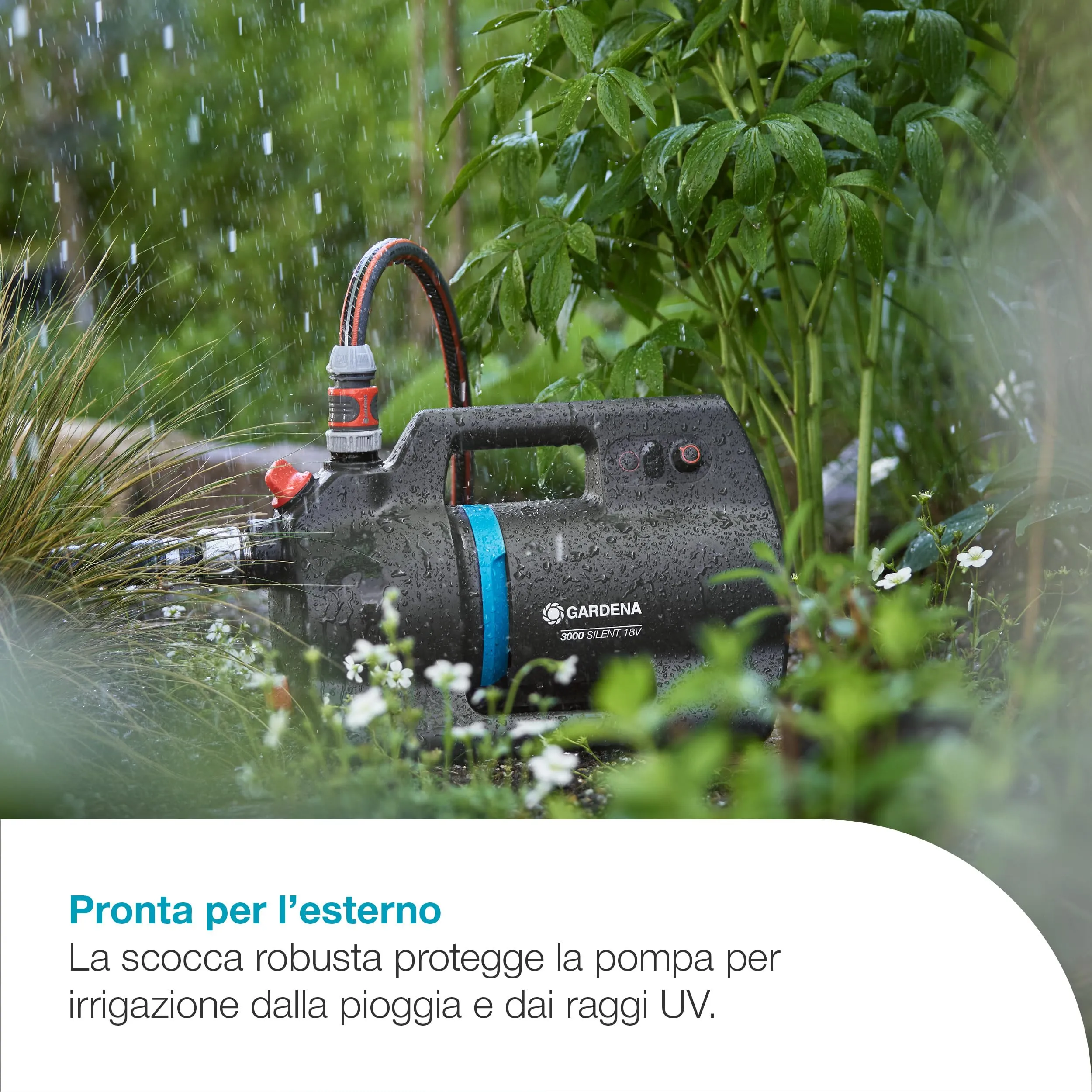 Gardena Pompa Da Giardino A Batteria 3000 Silent 18V P4A Set - immagine 4