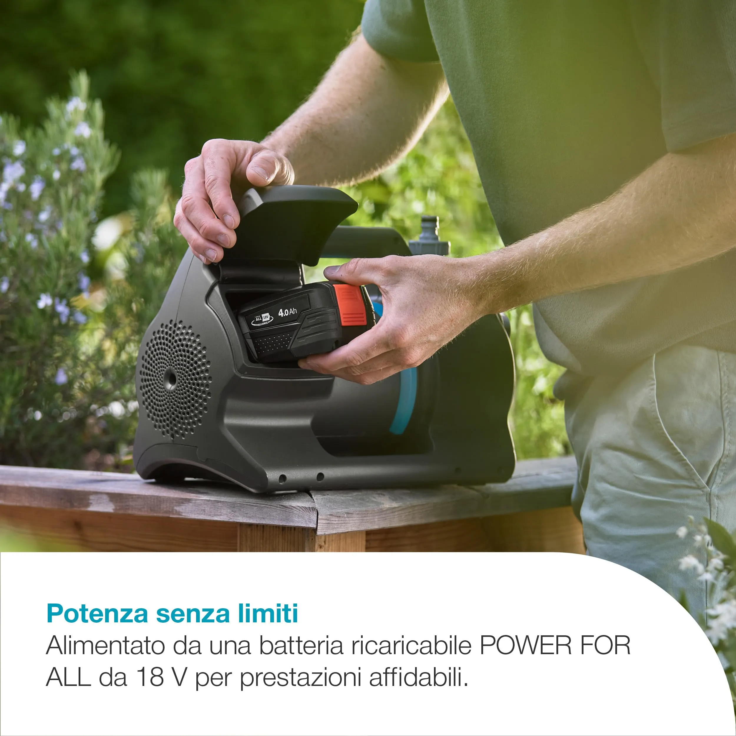 Gardena Pompa Da Giardino A Batteria 3000 Silent 18V P4A Set - immagine 6
