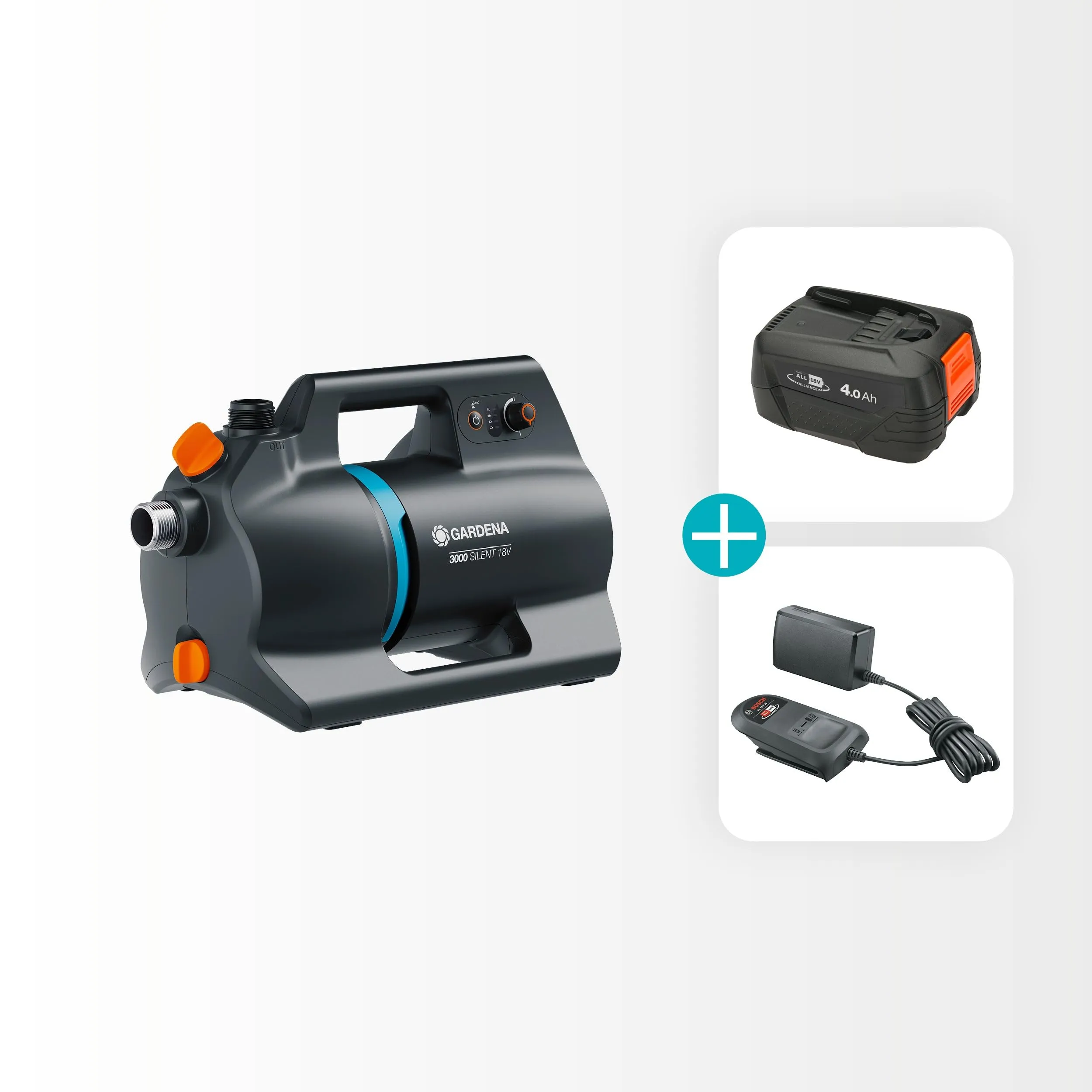 Gardena Pompa Da Giardino A Batteria 3000 Silent 18V P4A Set - immagine 7