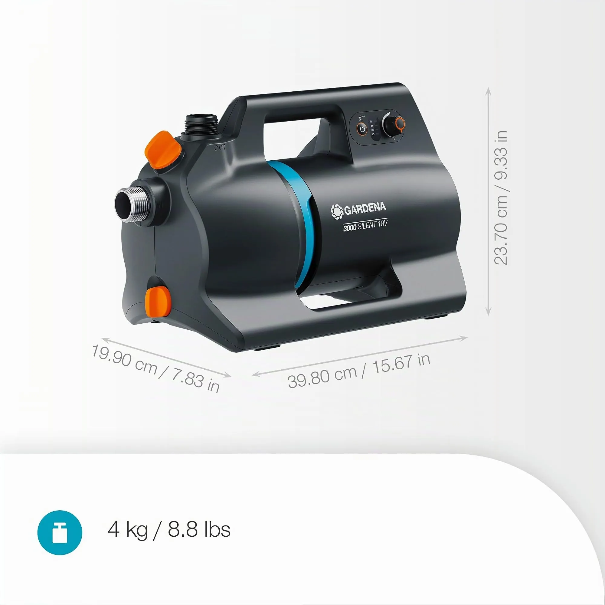 Gardena Pompa Da Giardino A Batteria 3000 Silent 18V P4A Set - immagine 8