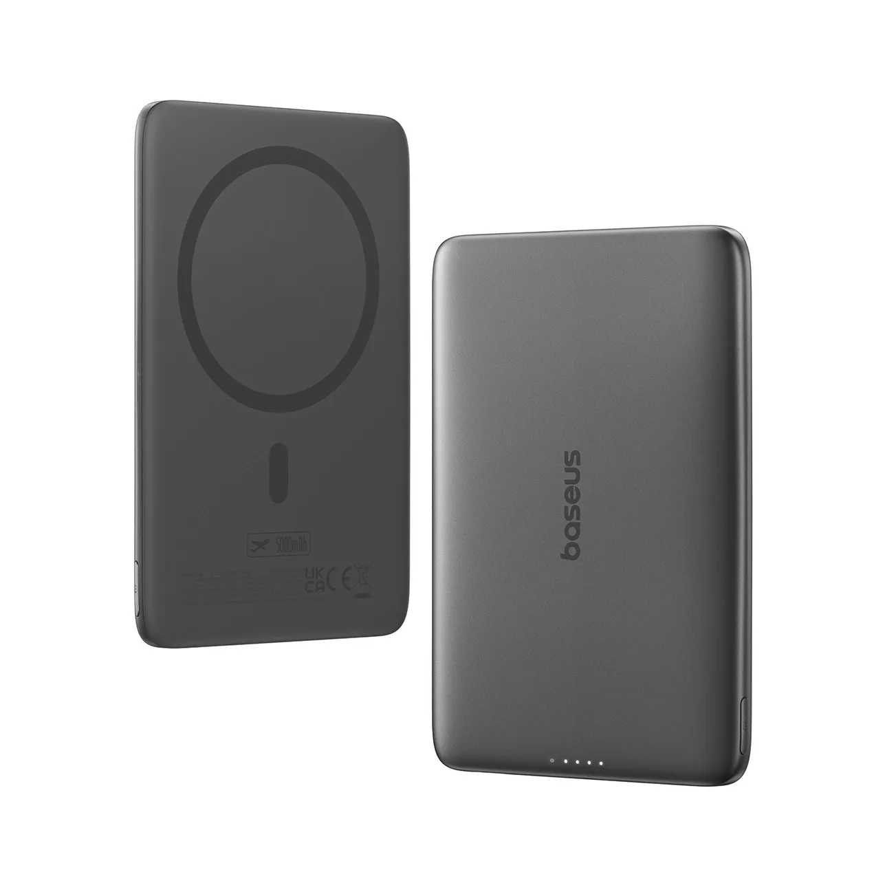 Batteria Esterna Wireless Baseus PicoGo AM41, 5000mAh, 20W, PD + FQI, 1 x QI - 1 x USB-C, Nera P1007680C123-00 - immagine 1