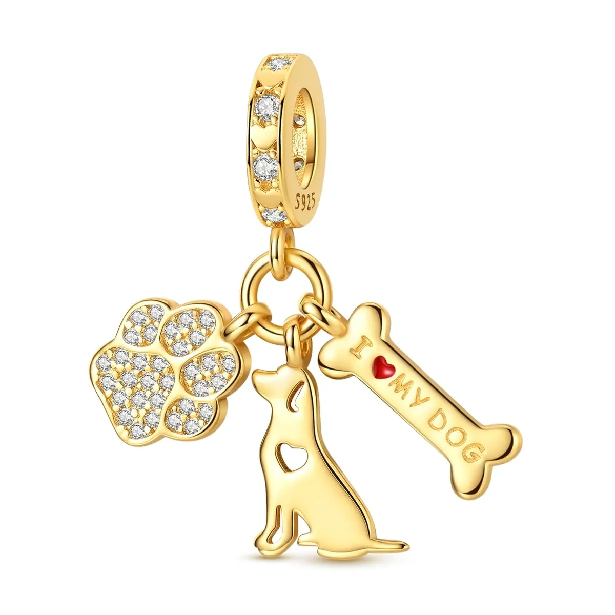 QIKAOLA Ciondolo Bead Charm Perline in argento sterling S925 per bracciali e collane europee per donne - immagine 1