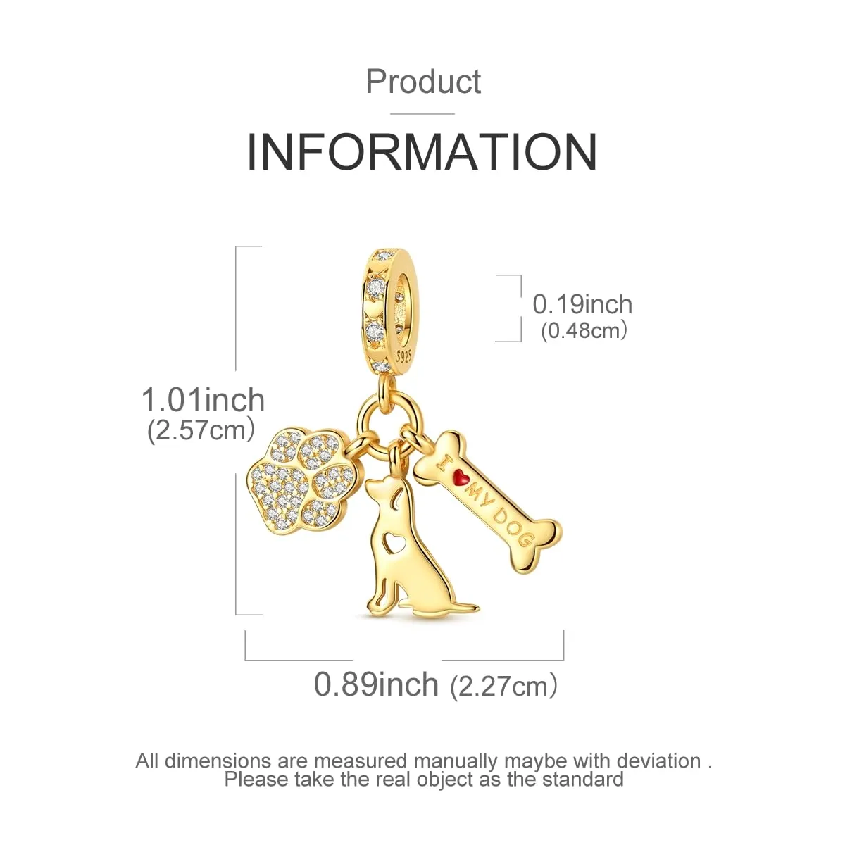 QIKAOLA Ciondolo Bead Charm Perline in argento sterling S925 per bracciali e collane europee per donne - immagine 5