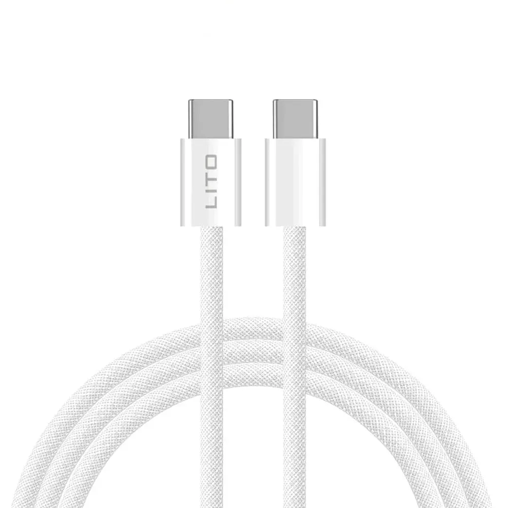 Cavo Dati e Ricarica USB-C - USB-C Lito LD04CC, 60W, 2m, Bianco - immagine 1