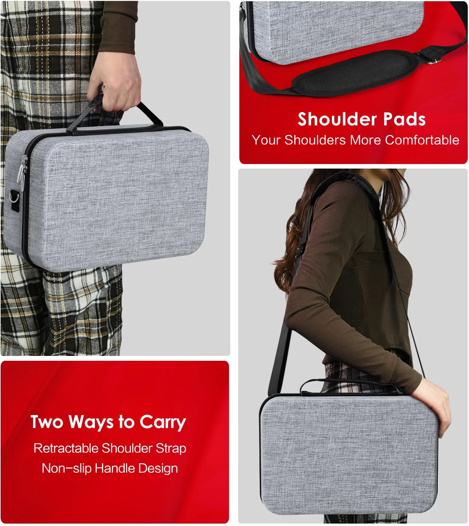 iVoler Custodia di Trasporto compatibile con Nintendo Switch/Nintendo Switch 2, Case da Viaggio Rigido Deluxe per Console Switch e Altri Accessori (Grigio, Switch 2, Standard) - immagine 3