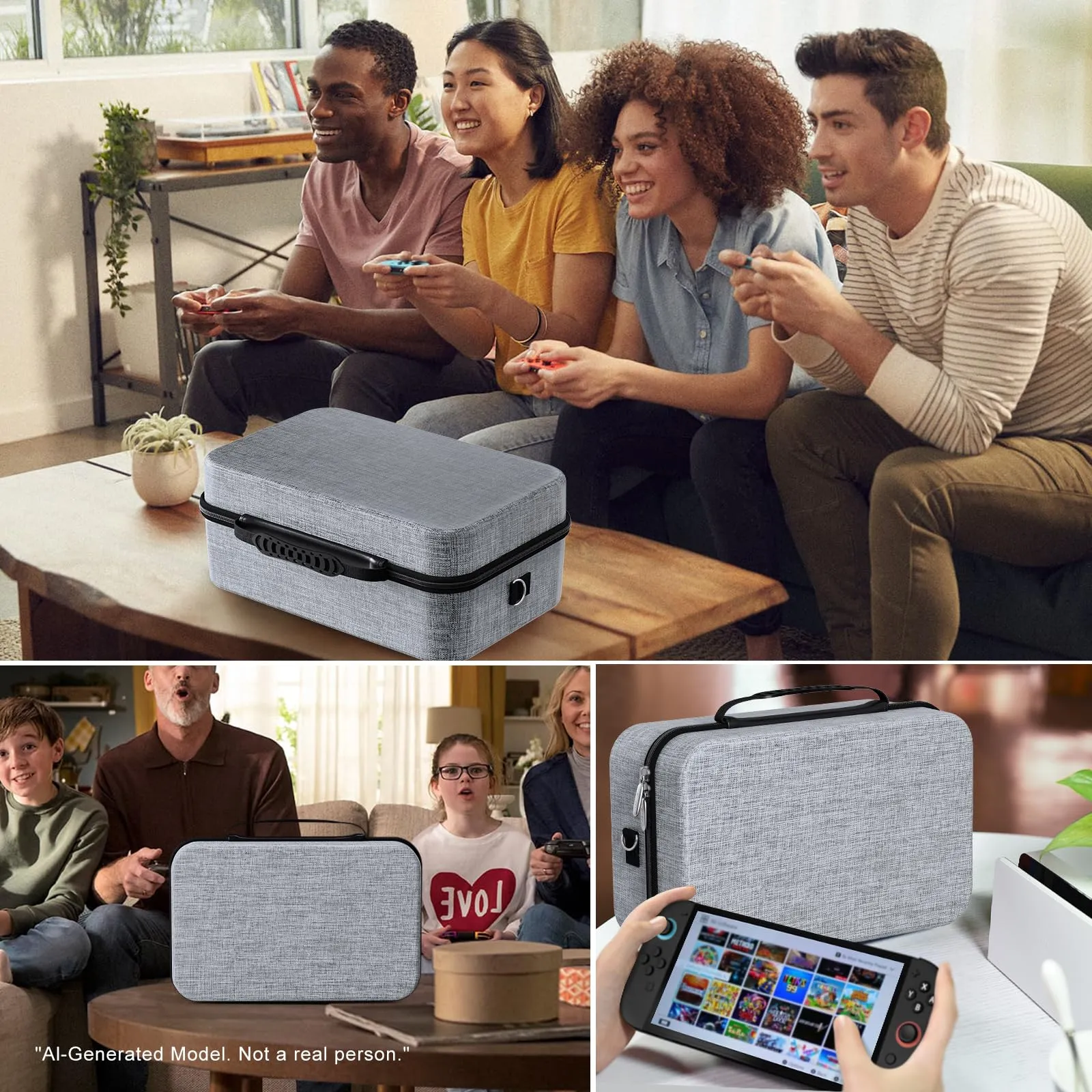 iVoler Custodia di Trasporto compatibile con Nintendo Switch/Nintendo Switch 2, Case da Viaggio Rigido Deluxe per Console Switch e Altri Accessori (Grigio, Switch 2, Standard) - immagine 8