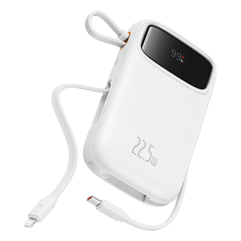 Batteria Esterna Baseus Qpow2, 20000mAh, 22.5W, QC + PD, 1 x Lightning - 1 x USB-A - 2 x USB-C, Bianca P10055002223-00 - immagine 1