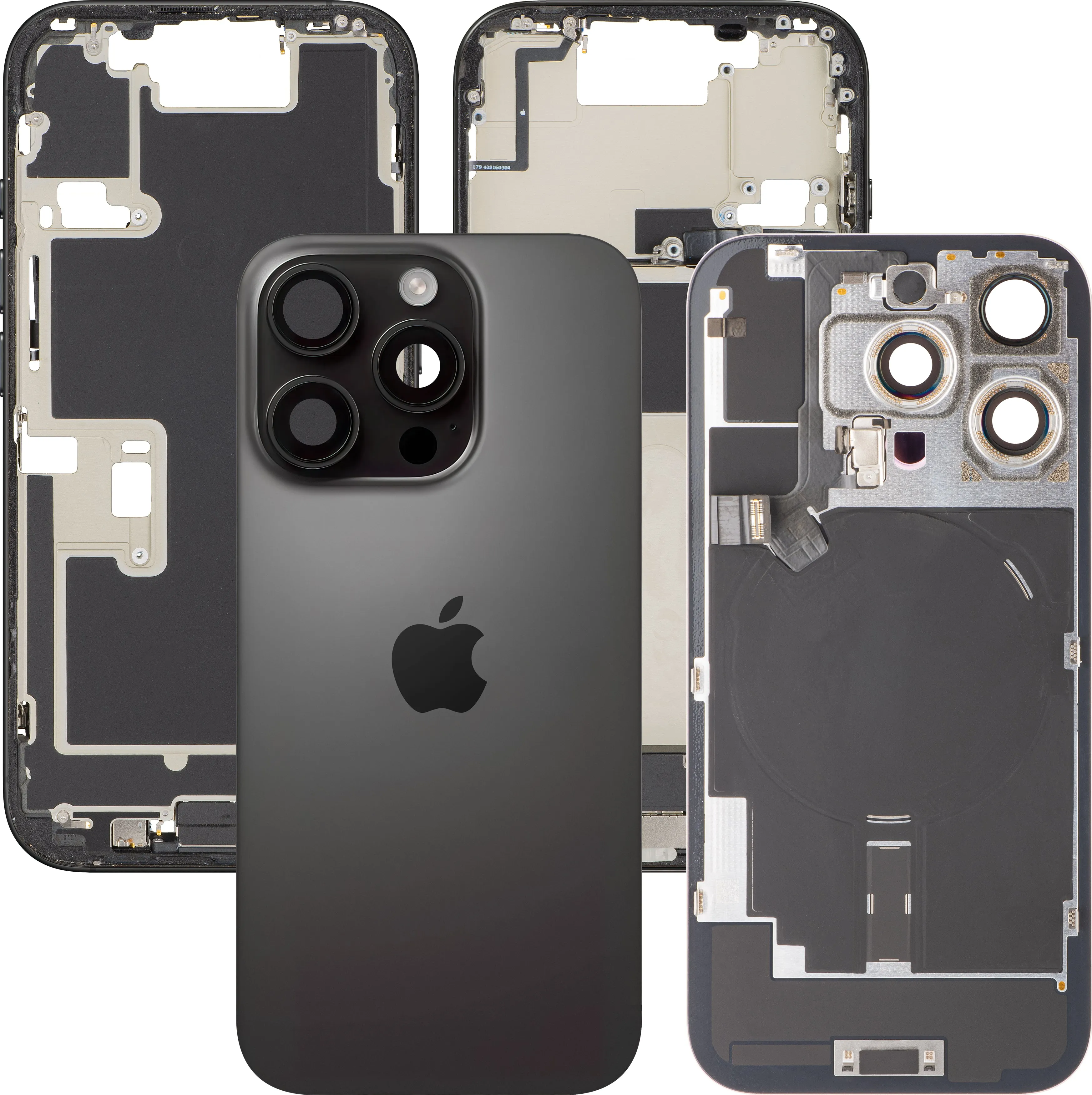 Cover Batteria Apple iPhone 16 Pro, Con Scocca Centrale, Parti Complete, Nero (Black Titanium), Swap Premium - immagine 1