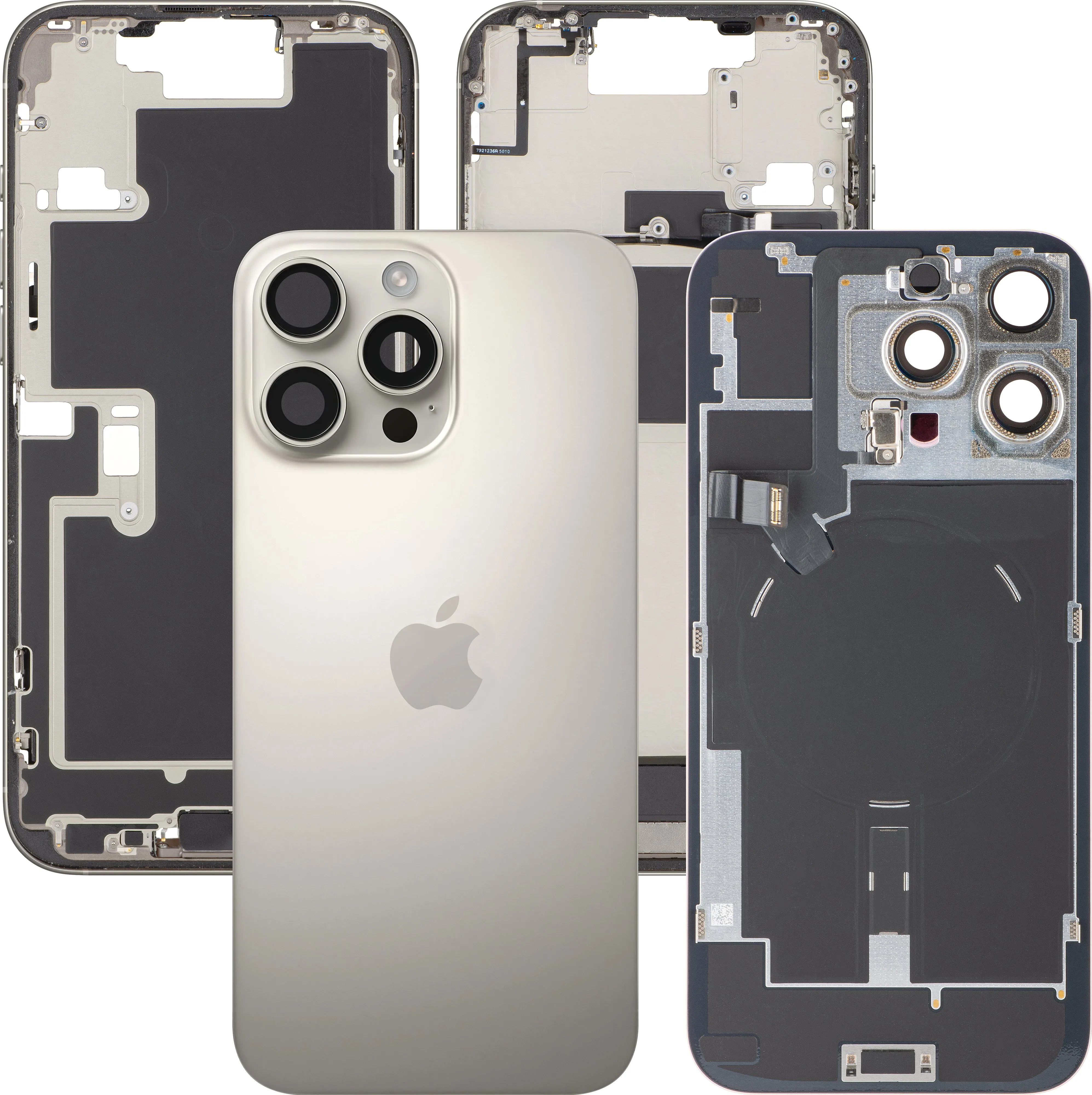 Cover Batteria Apple iPhone 16 Pro Max, Con Scocca Centrale, Parti Complete, Beige (Titanio Naturale), Swap Premium - immagine 1