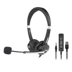 Cuffie microfono filo RENOVA HEADSET Ujs Black HHEADM UJS - immagine 1