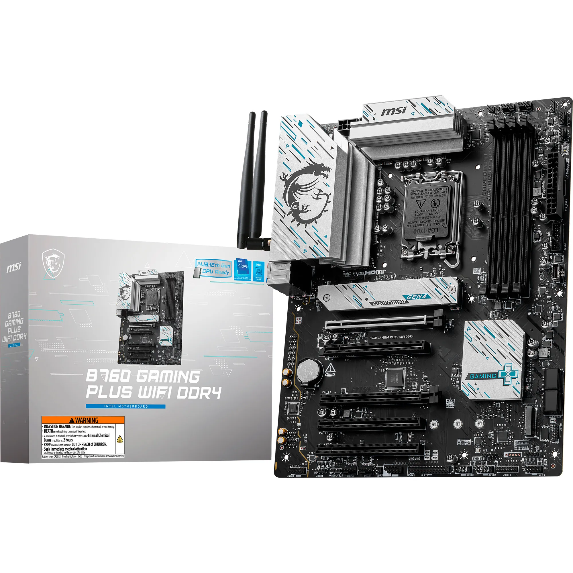 B760 GAMING PLUS WIFI DDR4 scheda madre Intel B760 LGA 1700 ATX - immagine 1
