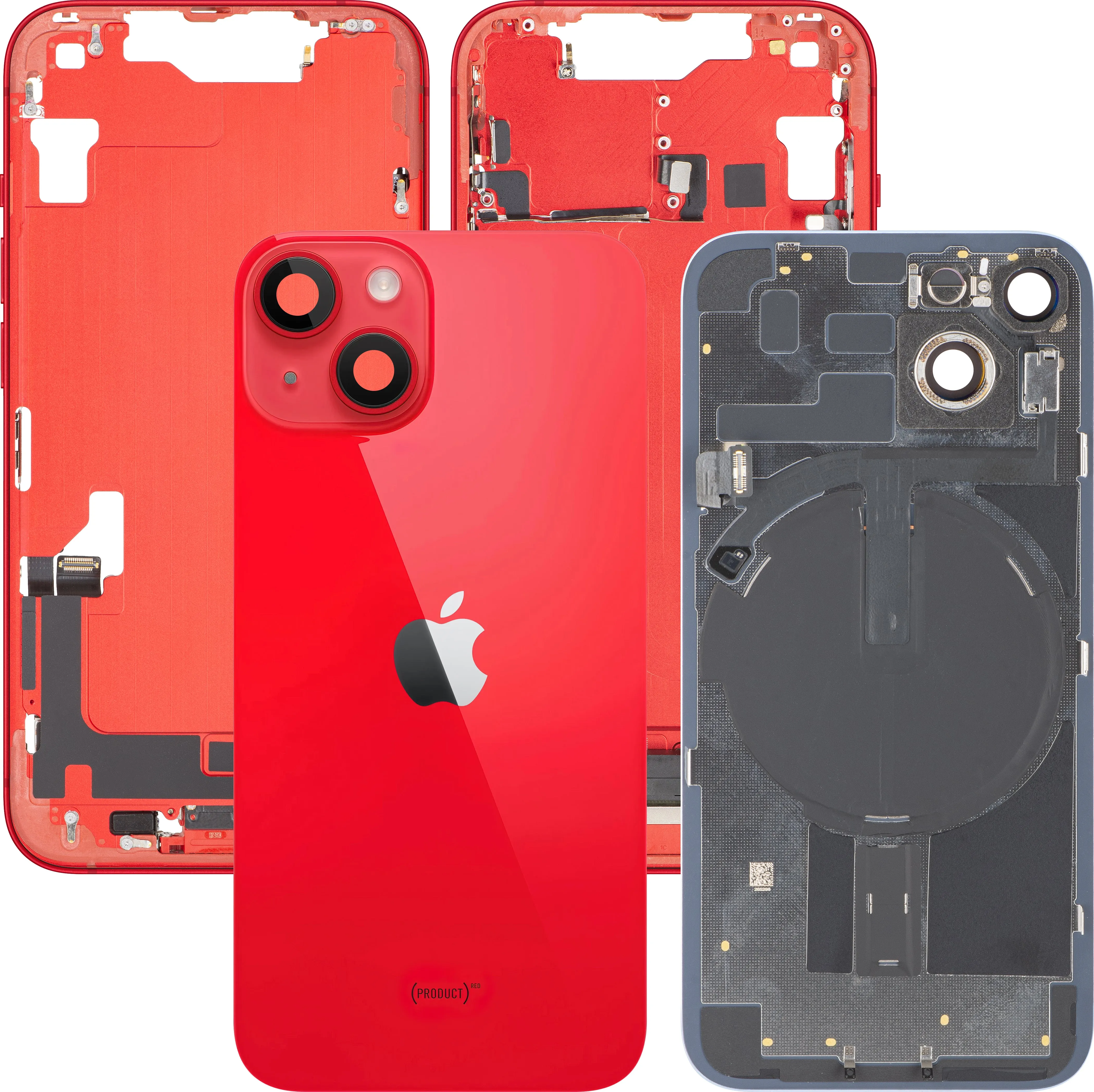 Copertura Batteria Apple iPhone 14, Con Scocca Centrale, Parti Complete, Rosso, Swap Premium - immagine 1