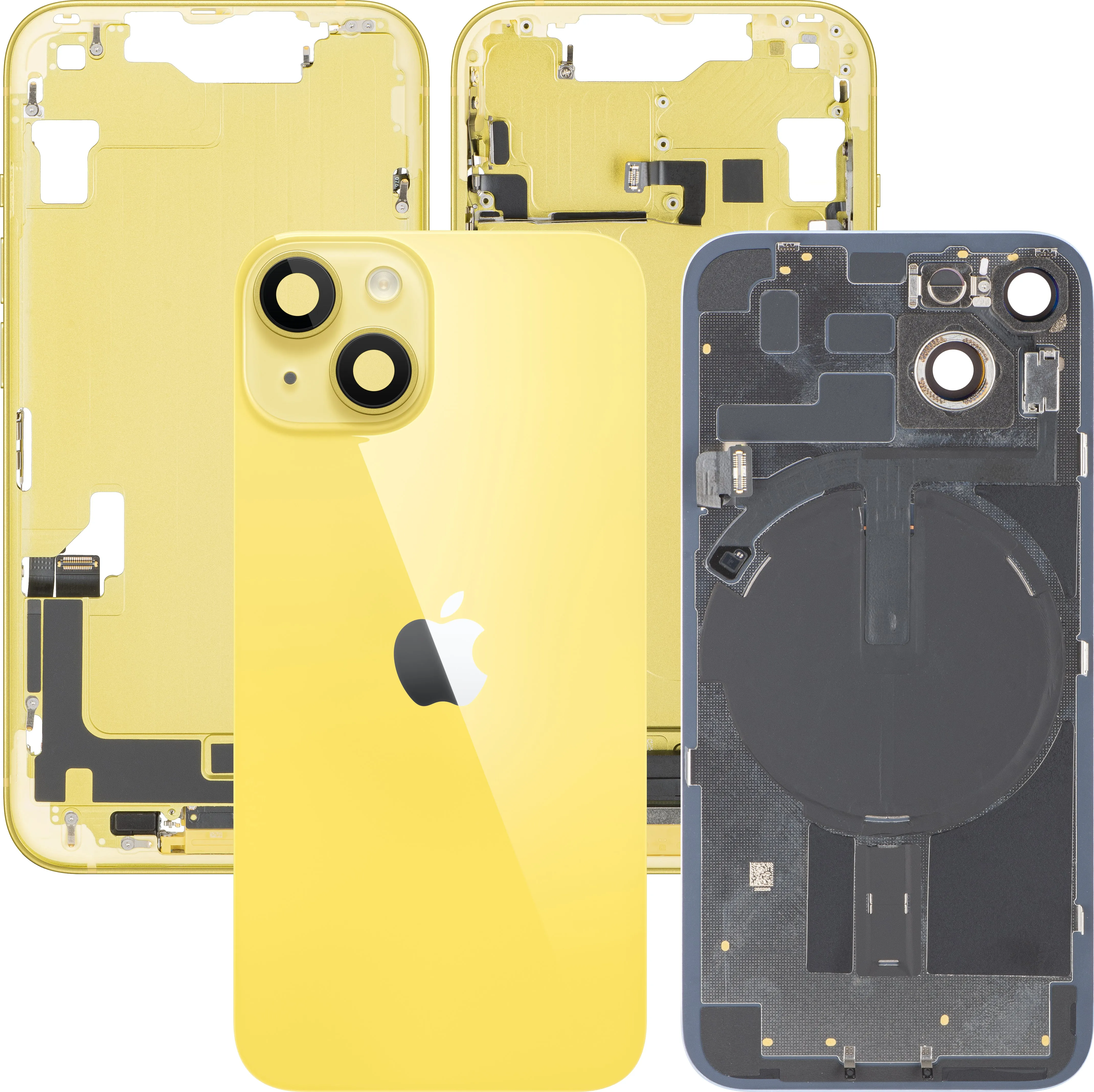 Copertura Batteria Apple iPhone 14, Con Scocca Centrale, Parti Complete, Giallo, Swap Premium - immagine 1