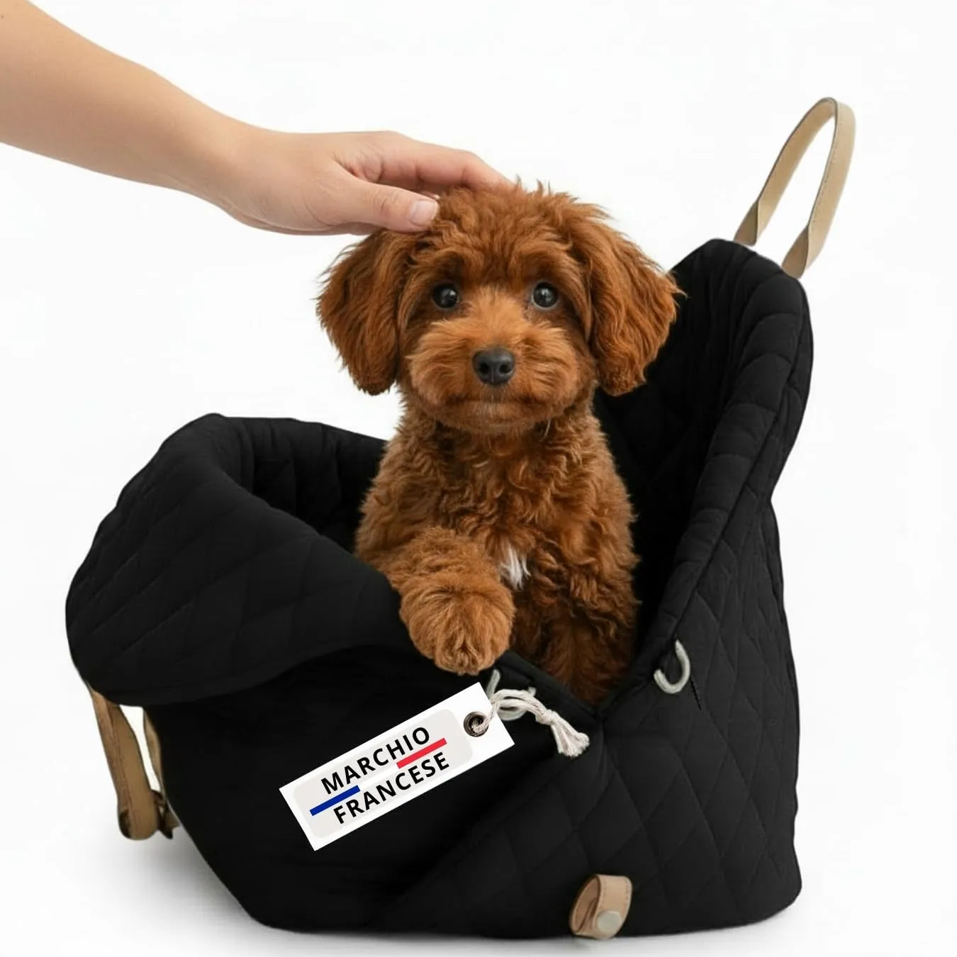 Borsa per cane piccola taglia, trasportino cani auto 3 kg, borsa chihuahua - immagine 1