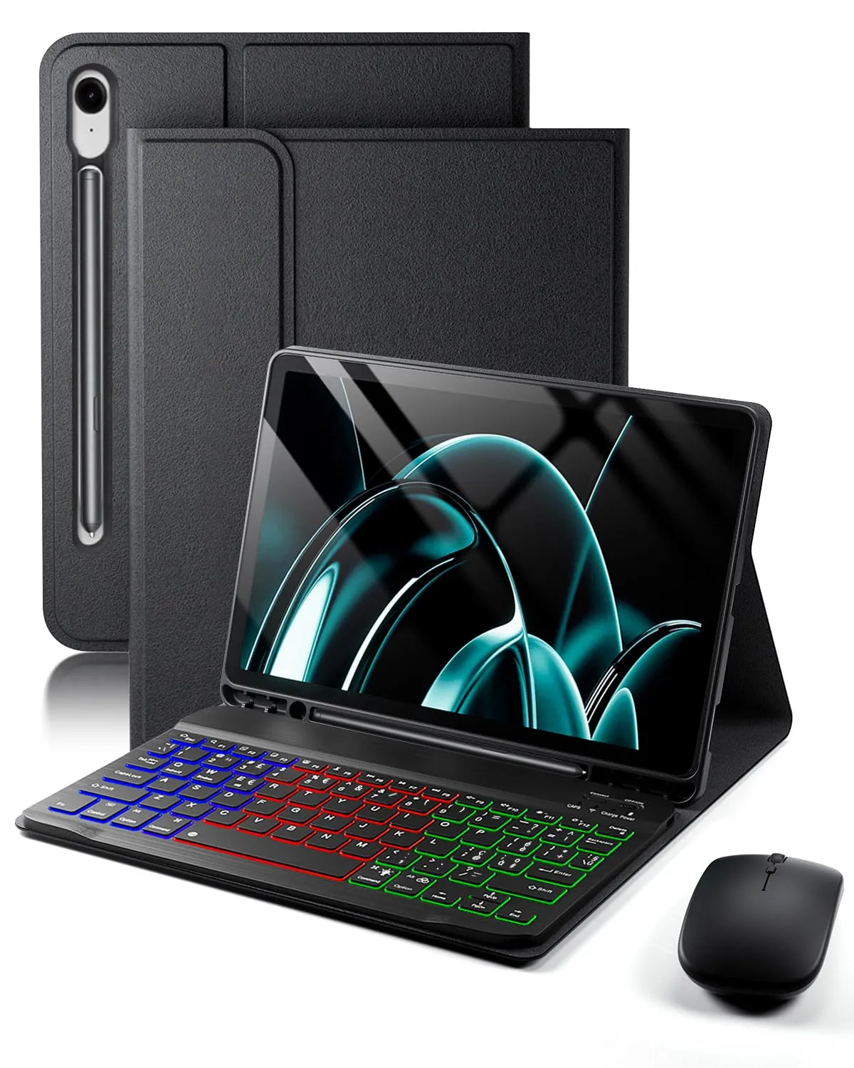 Per Samsung Galaxy Tab S10 FE Plus (2025)/S10 FE + (2025) 13.1 Pollici Cover Con Wireless Bluetooth Retroilluminati Italiano Tastiera (QWERTY) e Mouse Custodia Protettiva Design Backlit Keyboard Case - immagine 1