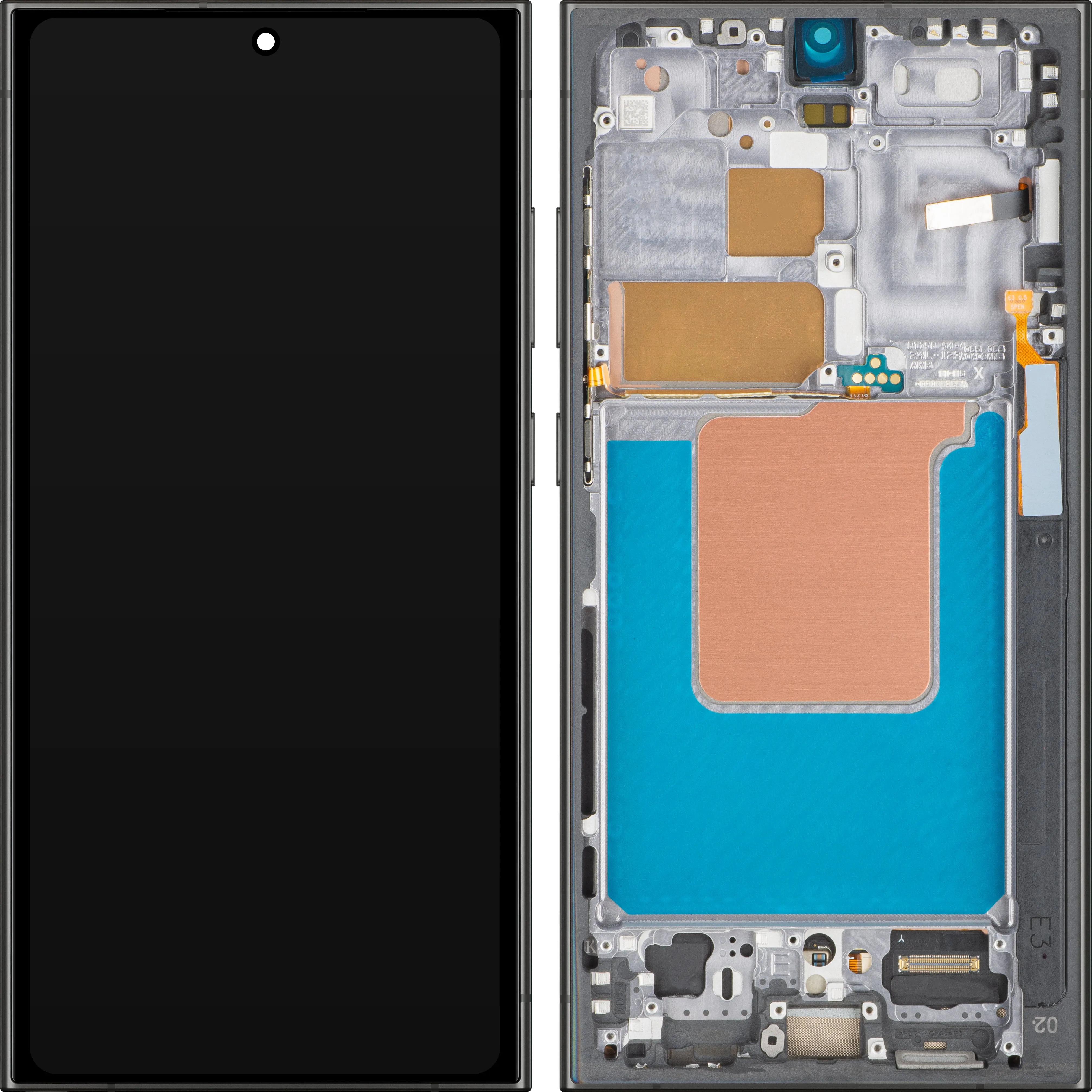 Display con Touchscreen MP compatibile con Samsung Galaxy S24 Ultra S928, con Cornice, Versione OLED, Nero - immagine 1