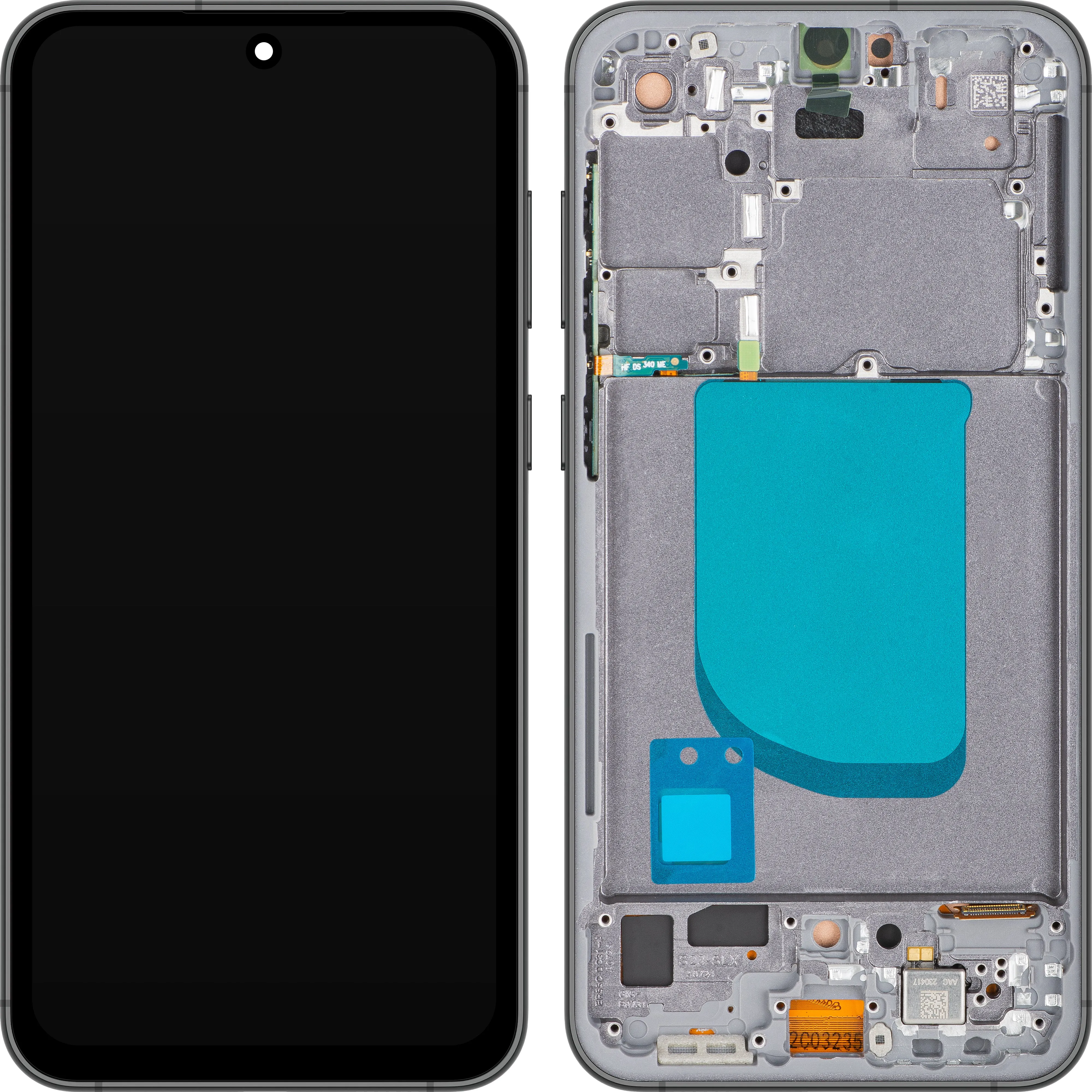 Display con Touchscreen MP compatibile con Samsung Galaxy S23 FE S711, con Cornice, Nero - immagine 1