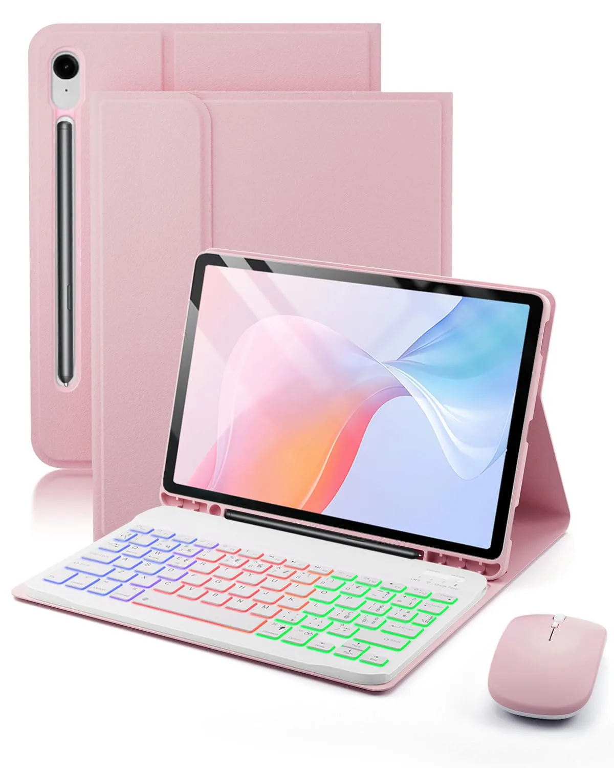 Per Samsung Galaxy Tab S10 FE Plus (2025)/S10 FE + (2025) 13.1 Pollici Cover Con Wireless Bluetooth Retroilluminati Italiano Tastiera (QWERTY) e Mouse Custodia Protettiva Design Backlit Keyboard Case - immagine 1