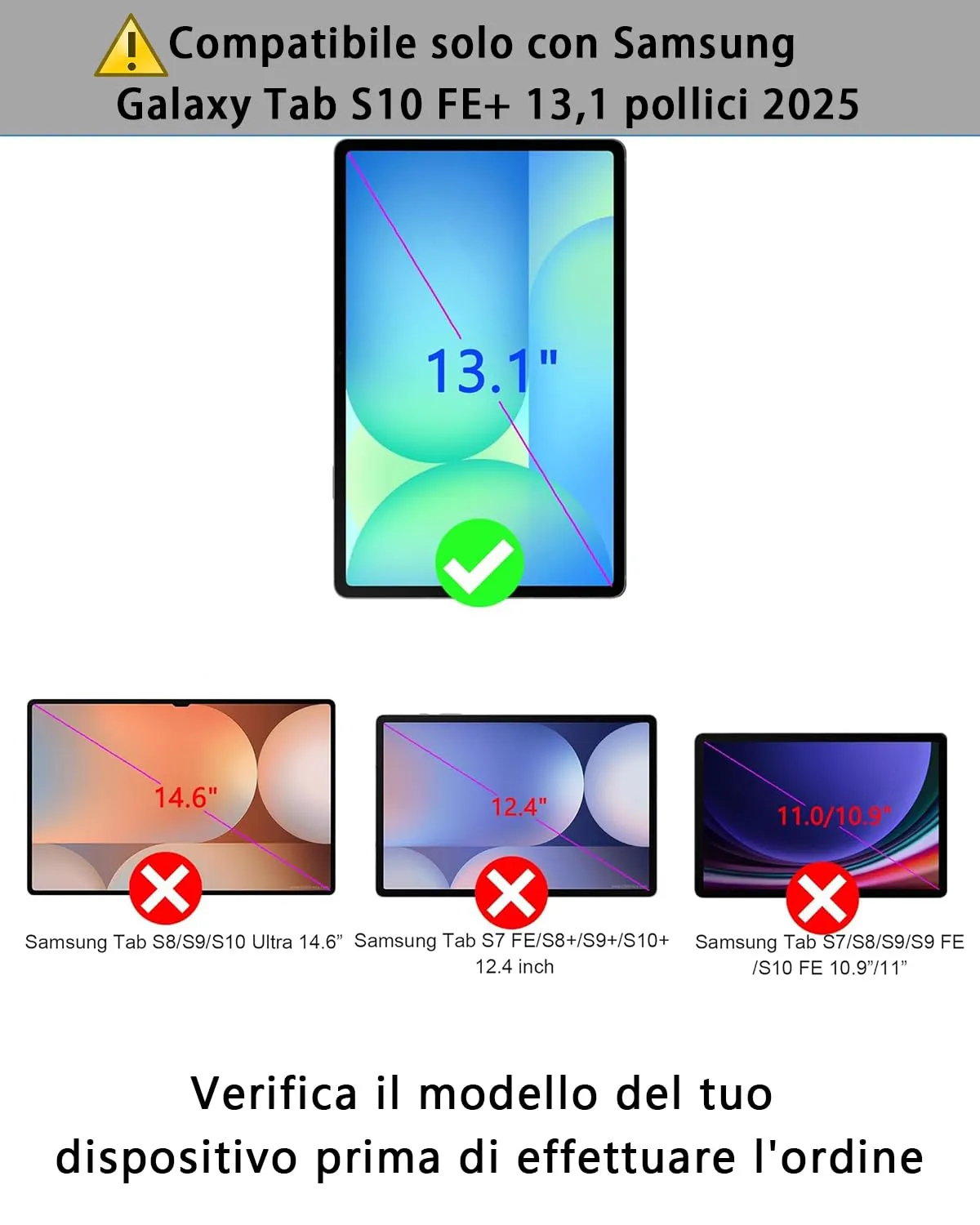 Per Samsung Galaxy Tab S10 FE Plus (2025)/S10 FE + (2025) 13.1 Pollici Cover Con Wireless Bluetooth Retroilluminati Italiano Tastiera (QWERTY) e Mouse Custodia Protettiva Design Backlit Keyboard Case - immagine 2