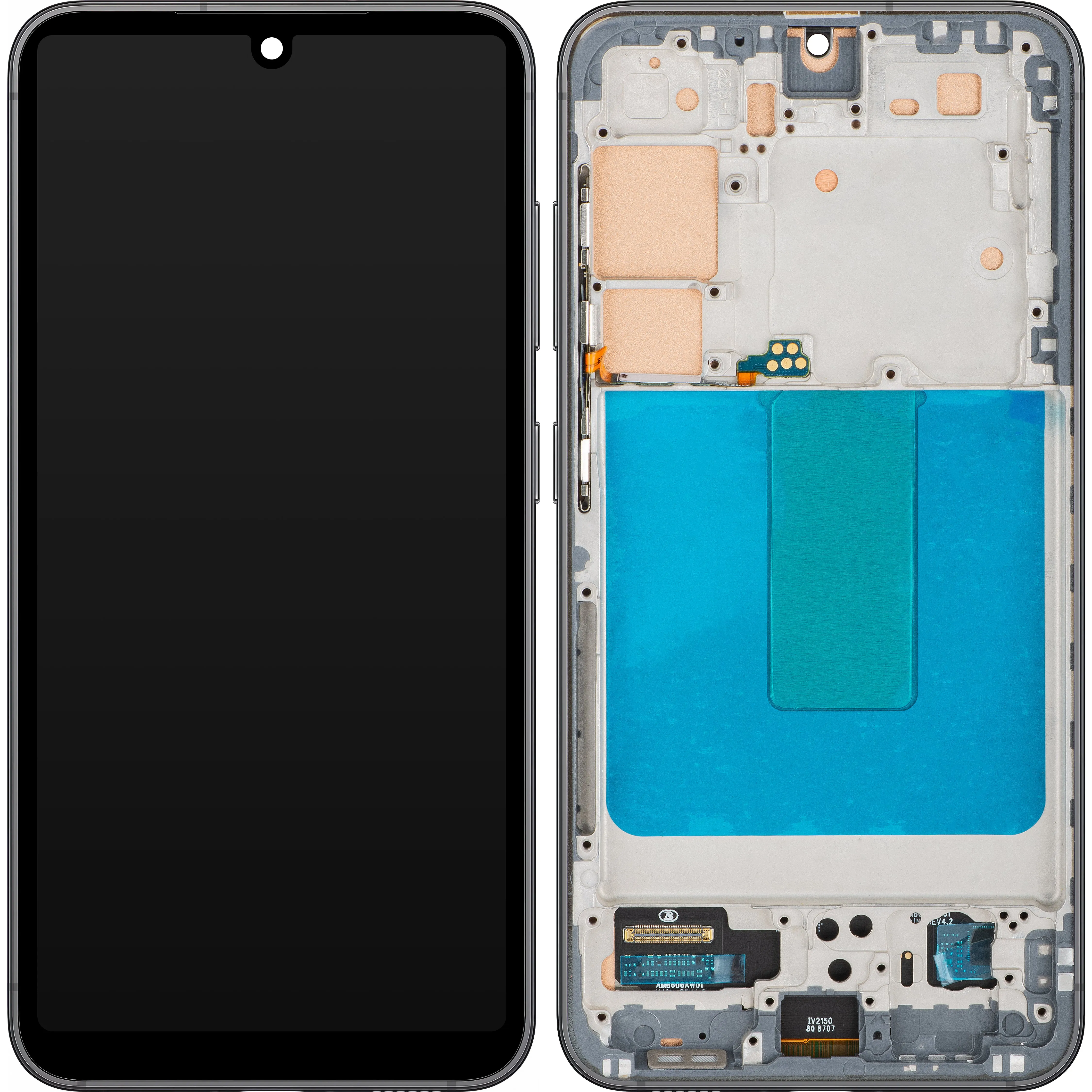 Display con Touchscreen MP compatibile con Samsung Galaxy S23 S911, con Cornice, Nero - immagine 1