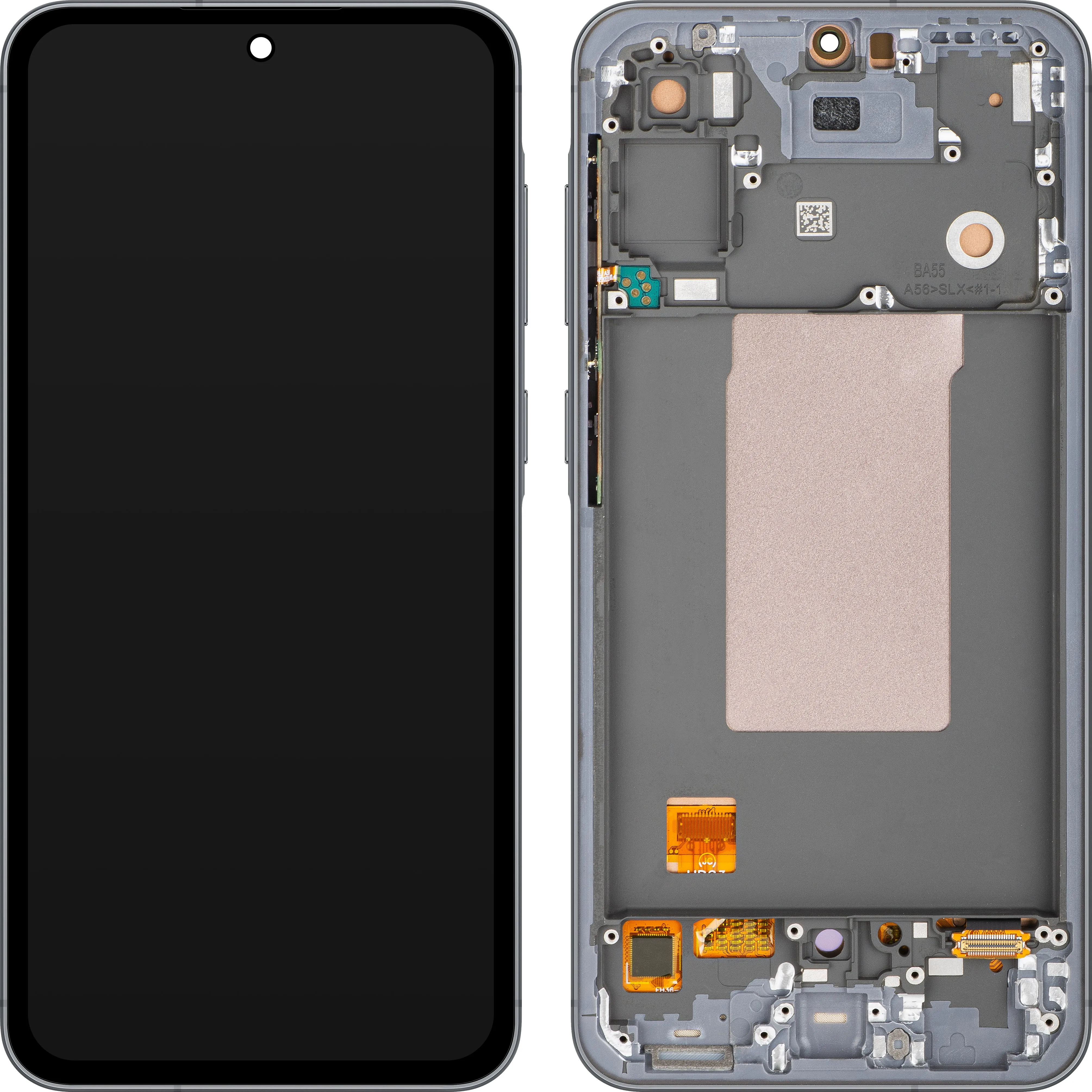 Display con Touchscreen MP compatibile con Samsung Galaxy A56 A566, con Cornice, Versione OLED, Nero - immagine 1