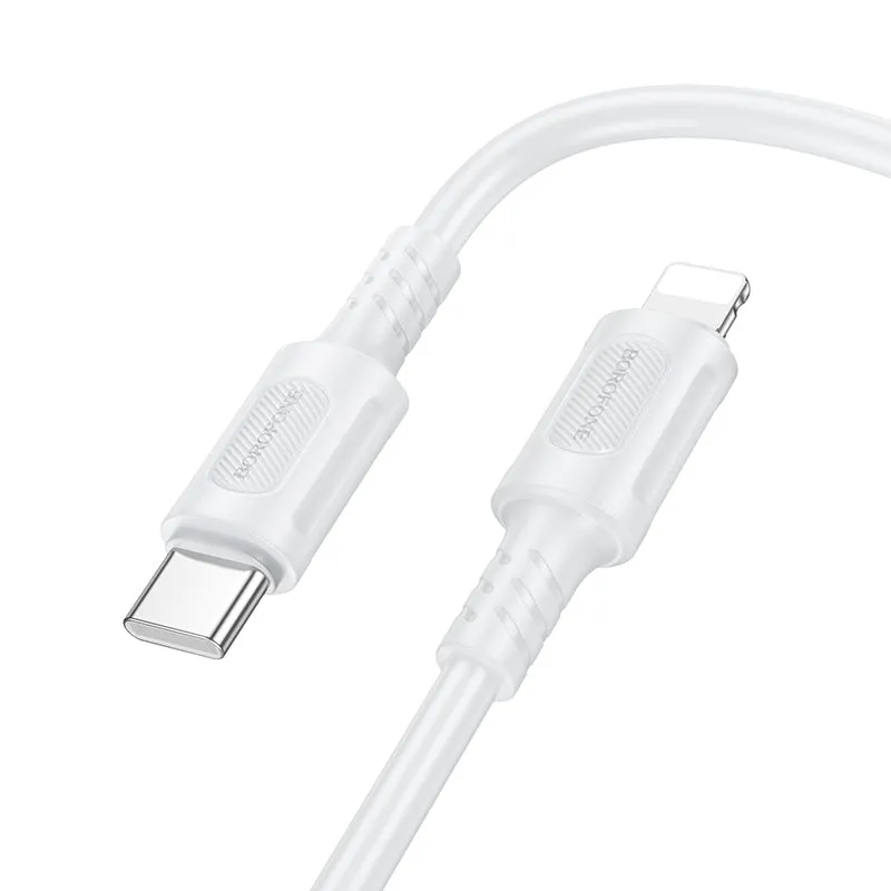 Cavo Dati e Ricarica USB-C - Lightning Borofone BX111 Feliz, 27W, 1m, Bianco - immagine 1