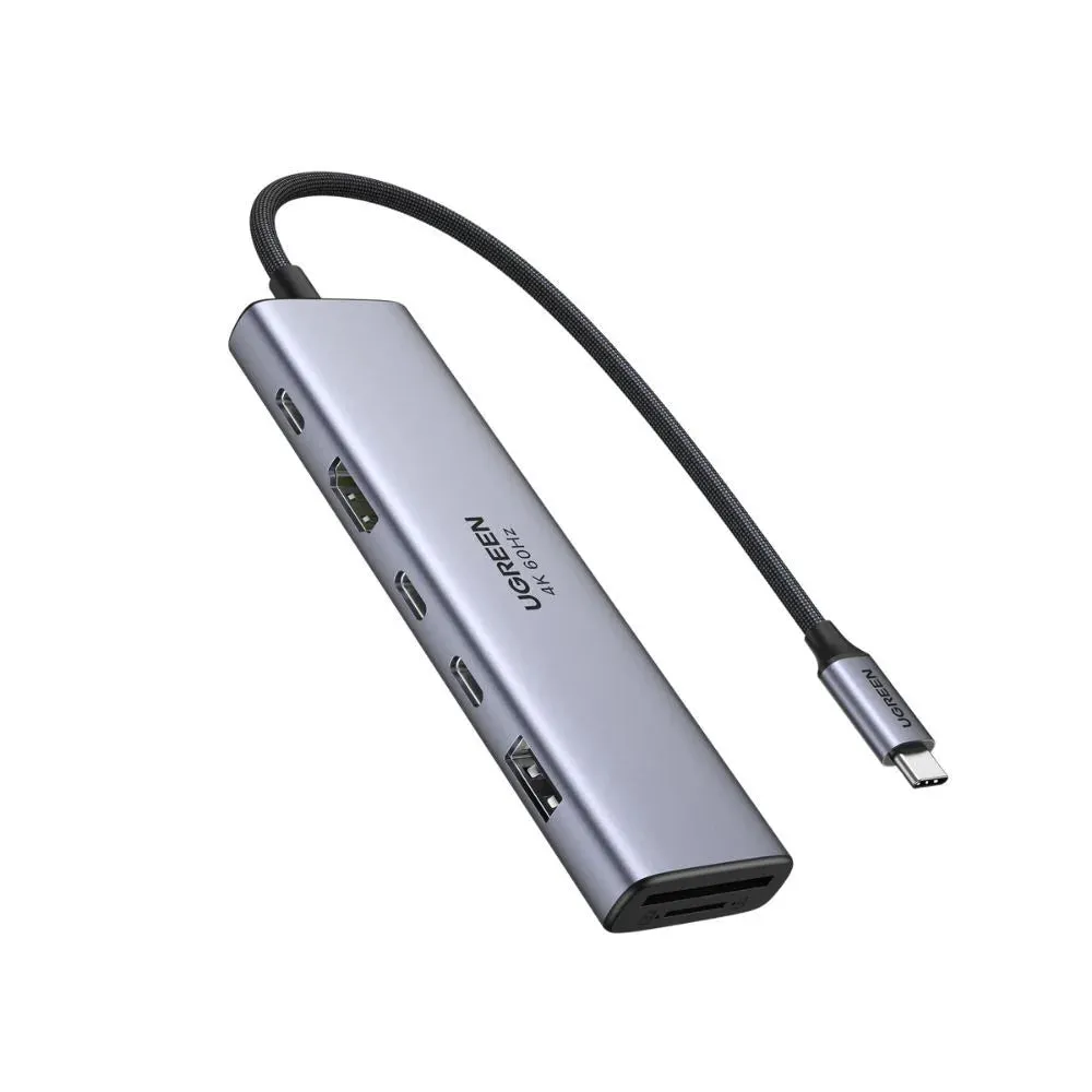 Hub USB-C UGREEN CM511 (45521), 1 x USB-A 3.2 - 3 x USB-C - 1 x HDMI - 1 x SD - 1 x microSD, Grigio - immagine 1