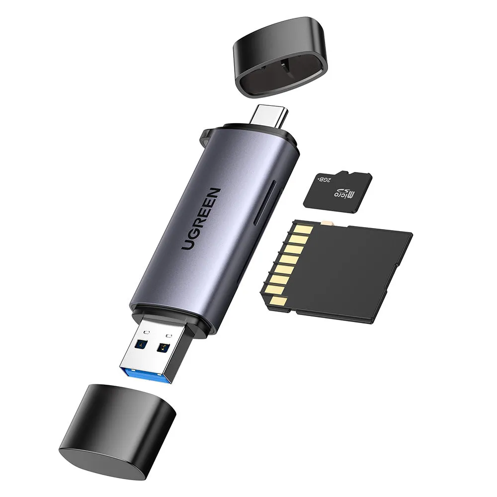 Lettore di schede USB / USB-C UGREEN CM185, SD - microSD, Grigio - immagine 1