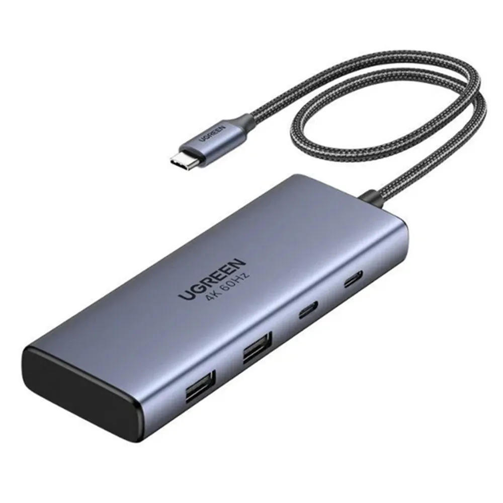 Hub USB-C UGREEN CM498 (45379), 2 x USB-A 3.2 - 3 x USB-C - 2 x HDMI, Grigio - immagine 1