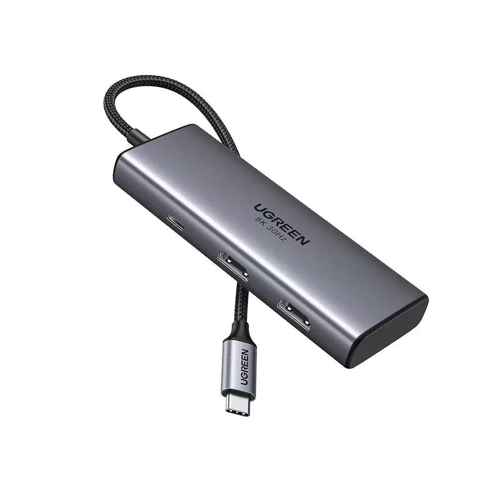 Hub USB-C UGREEN CM498 (15852), 2 x USB-A 3.0 - 2 x USB-C - 2 x HDMI, Grigio - immagine 1