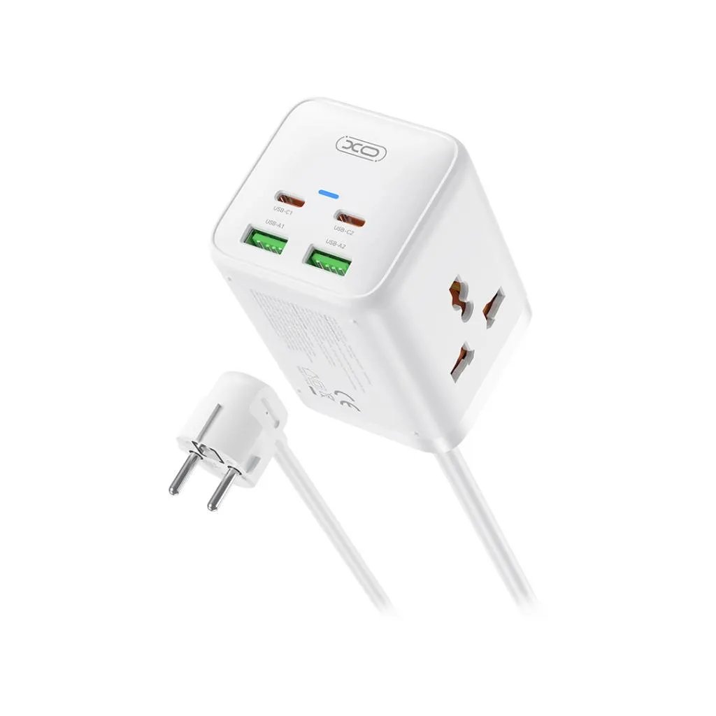 Prolunga XO Design WL24, 2 x Presa - 2 x USB-A - 2 x USB-C, Bianco - immagine 1