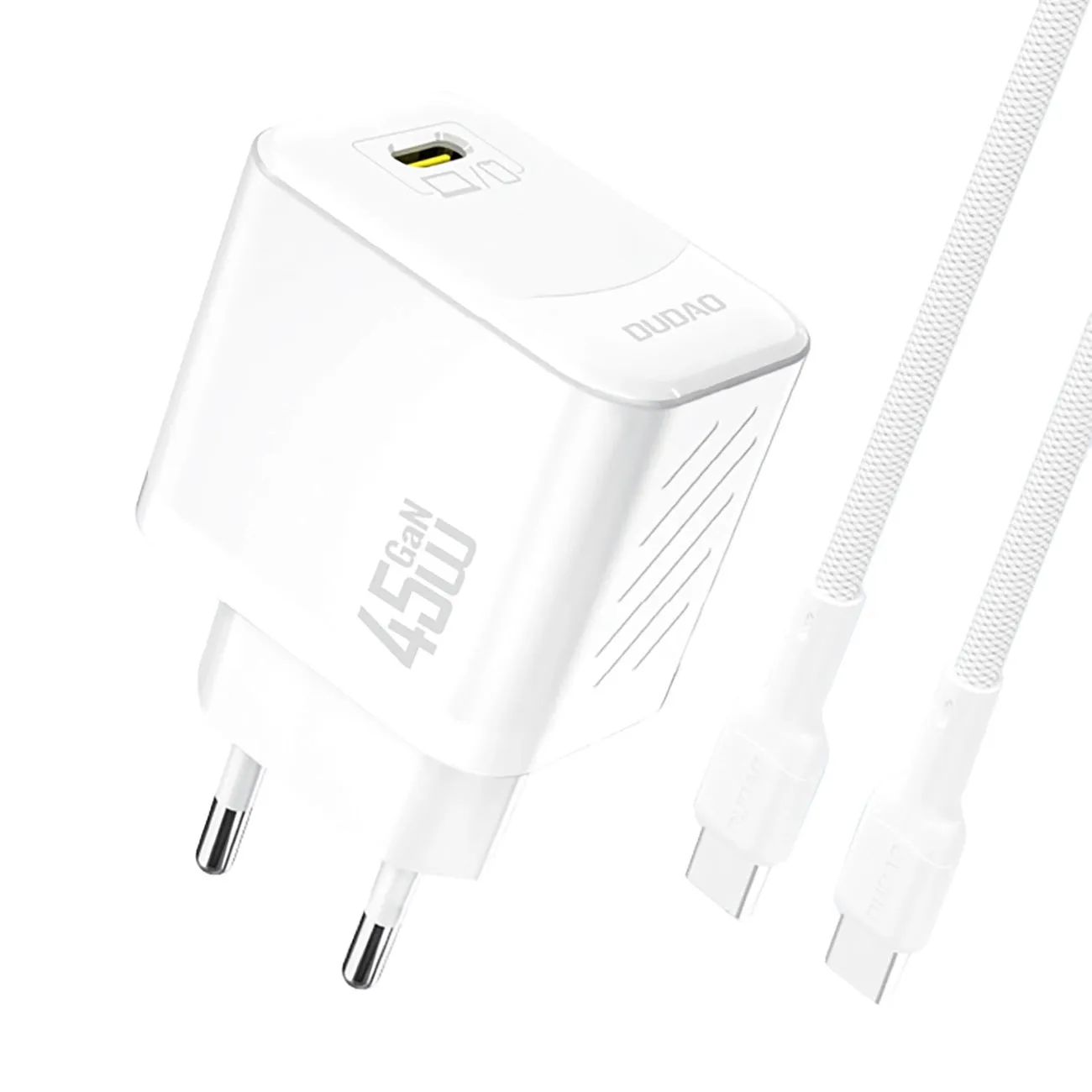 Caricabatterie Retea Con Cavo USB-C Dudao A28C, 45W, 3A, 1 x USB-C, Bianco - immagine 1