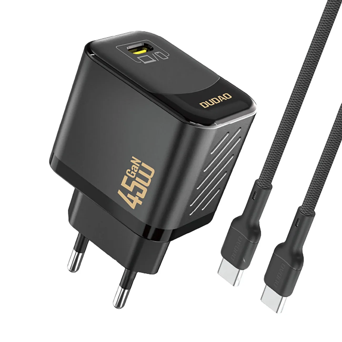 Caricabatterie da Rete con Cavo USB-C Dudao A28C, 45W, 3A, 1 x USB-C, Nero - immagine 1