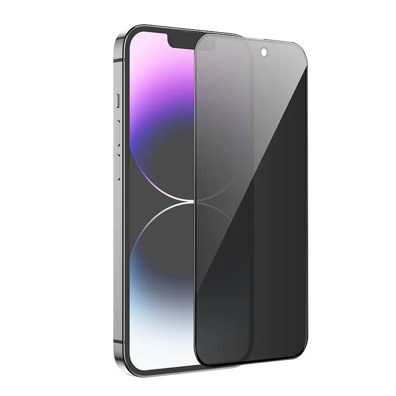 Pellicola Protettiva Schermo Privacy HOCO G15 per Apple iPhone 16 Plus / 15 Plus, Vetro Temperato, Full Glue, 5D - immagine 1