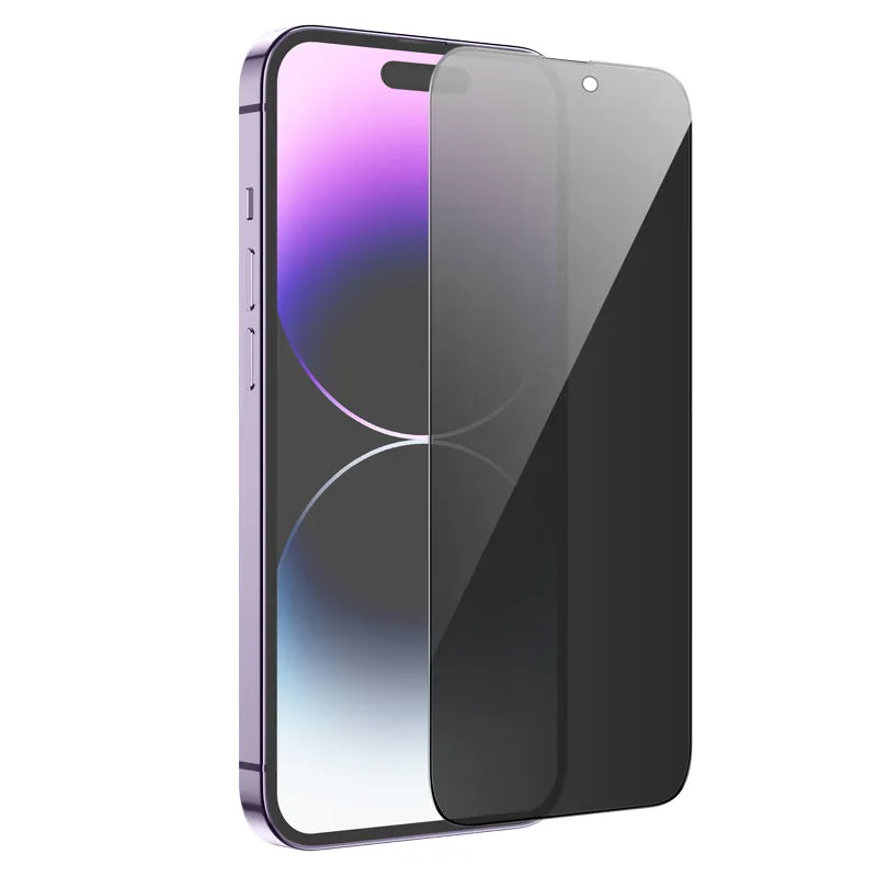 Pellicola Protettiva Schermo Privacy HOCO G15 per Apple iPhone 14 Pro Max, Vetro Temperato, Full Glue, 5D - immagine 1