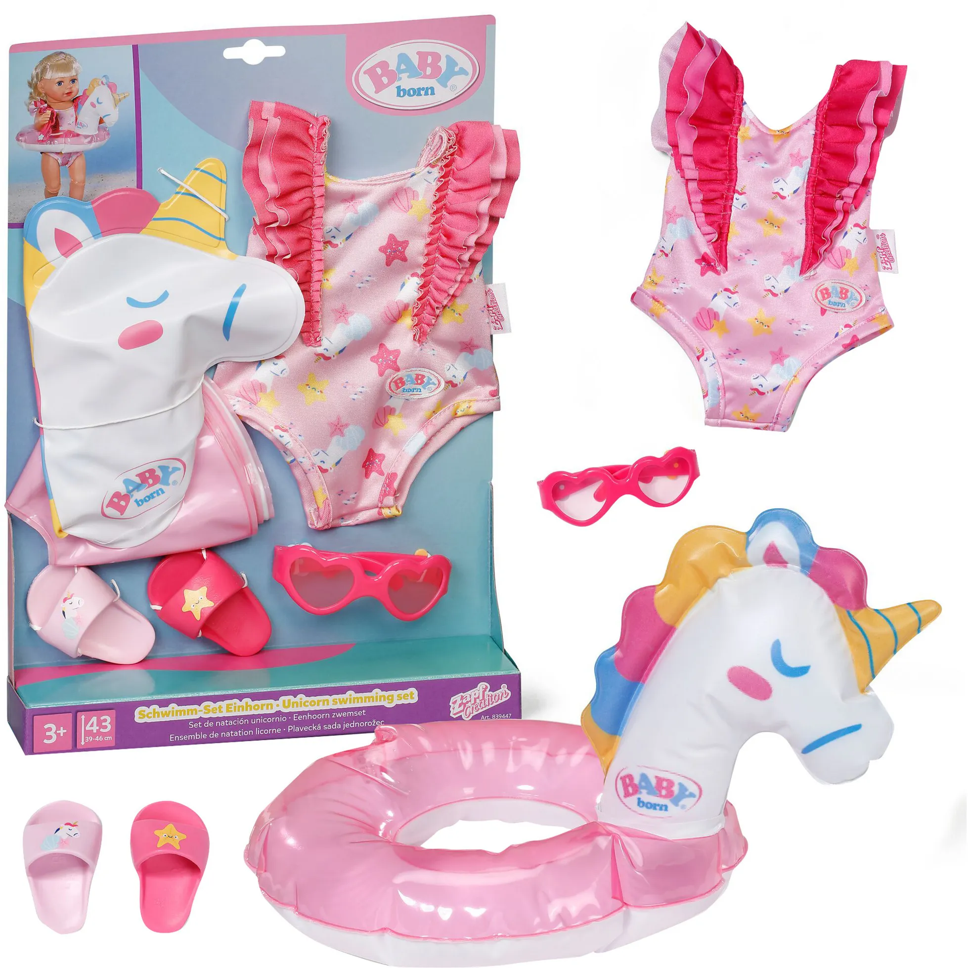 BABY born Swim Set Unicorn 43cm, Accessori della bambola - immagine 1