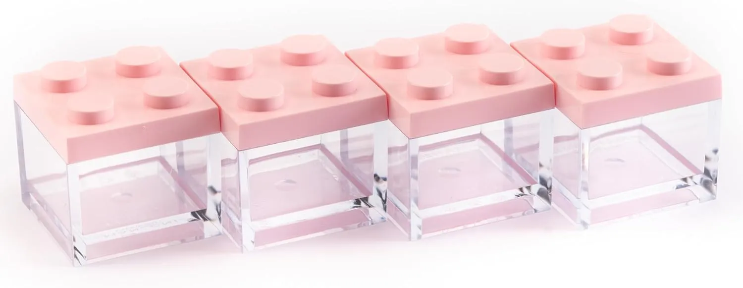 Manzoni Home - Contenitori Mattoncino - Set da 48 Pezzi colore Rosa - Ideali come Bomboniere per Matrimoni, Feste di Laurea e Decorazioni Creative - Made in Italy - immagine 3