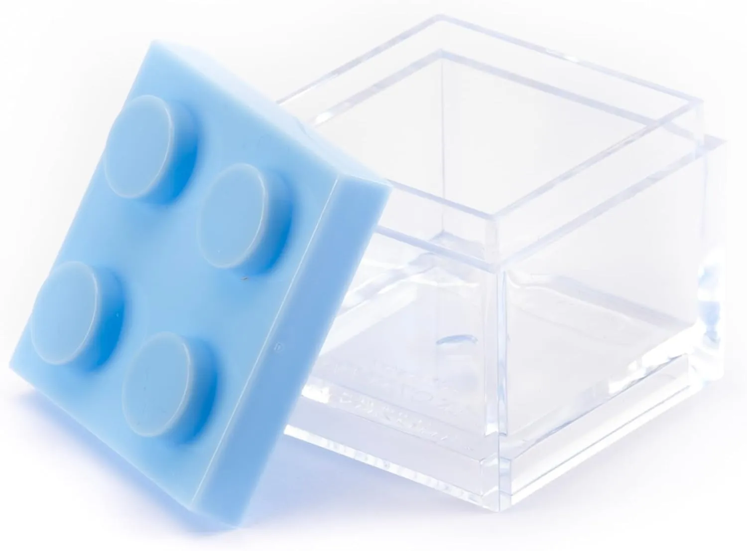 Manzoni Home - Contenitori Mattoncino - Set da 48 Pezzi colore Azzurro - Ideali come Bomboniere per Matrimoni, Feste di Laurea e Decorazioni Creative - Made in Italy - immagine 2