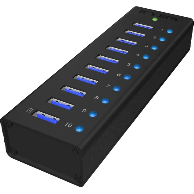 IB-AC6110 USB 3.2 Gen 1 (3.1 Gen 1) Type-B 5000 Mbit/s Nero, Hub USB - immagine 1