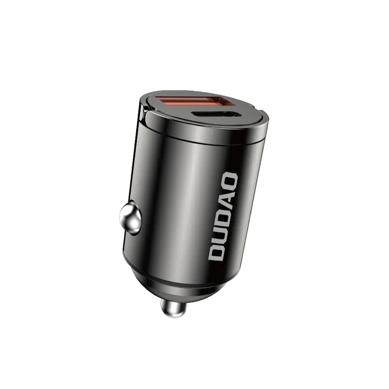 Caricabatterie Auto Dudao R3MAX, 48W, 3A, 1 x USB-A - 1 x USB-C, Nero - immagine 1