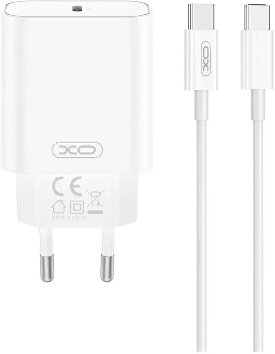 Caricabatterie da Rete con Cavo USB-C XO Design CE32, 20W, 3A, 1 x USB-C, Bianco - immagine 1