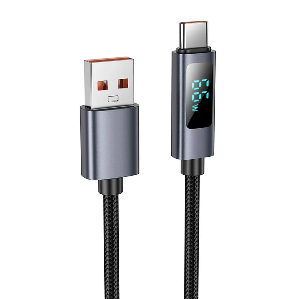 Cavo Dati e Ricarica USB-A - USB-C HOCO Display X112, 100W, 1m, Nero - immagine 1