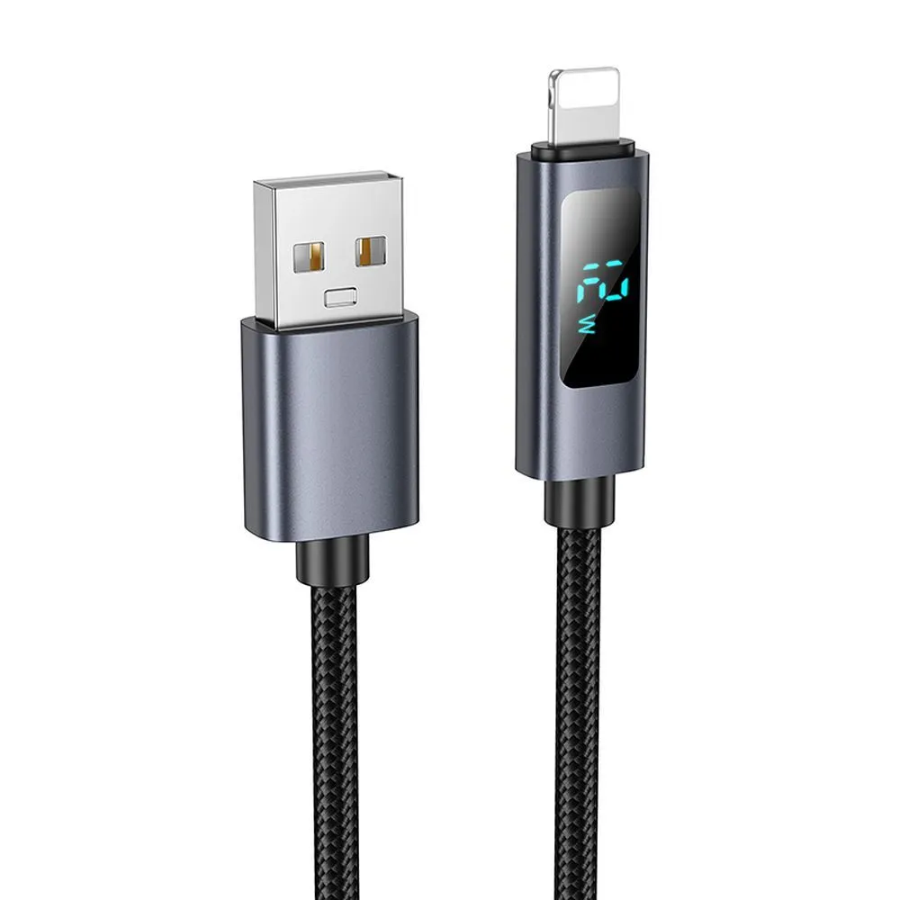 Cavo Dati e Ricarica USB-A - Lightning HOCO Display X112, 18W, 1m, Nero - immagine 1