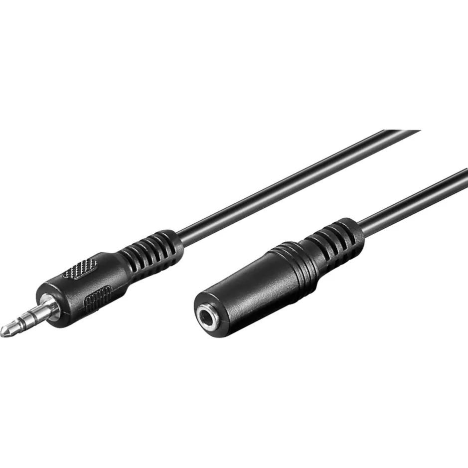 3.5 mm, 2 m cavo audio 3.5mm Nero, Cavo di prolunga - immagine 1