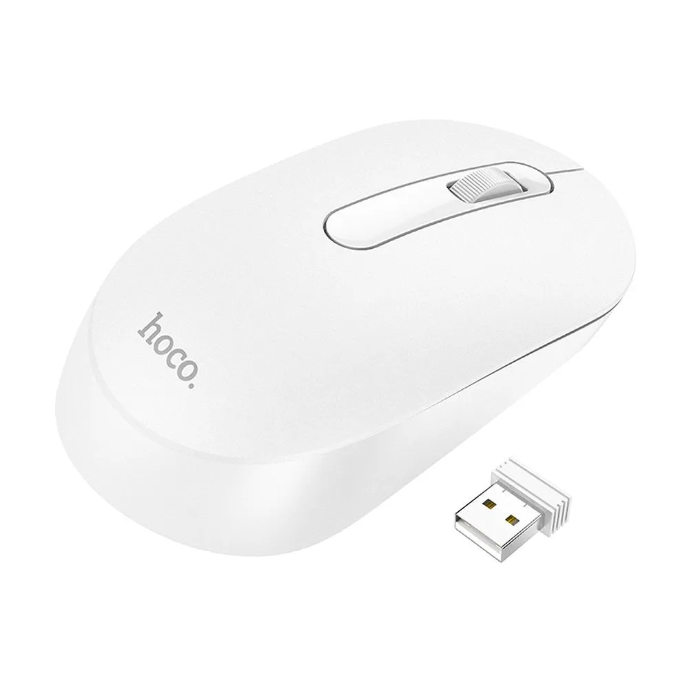 Mouse Wireless HOCO GM14, 1200DPI, Bianco - immagine 1
