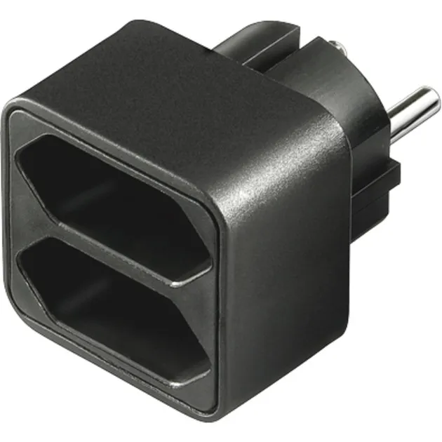 NK 002 adattatore per presa di corrente Tipo C (Europlug) Nero, Adattatore presa - immagine 1