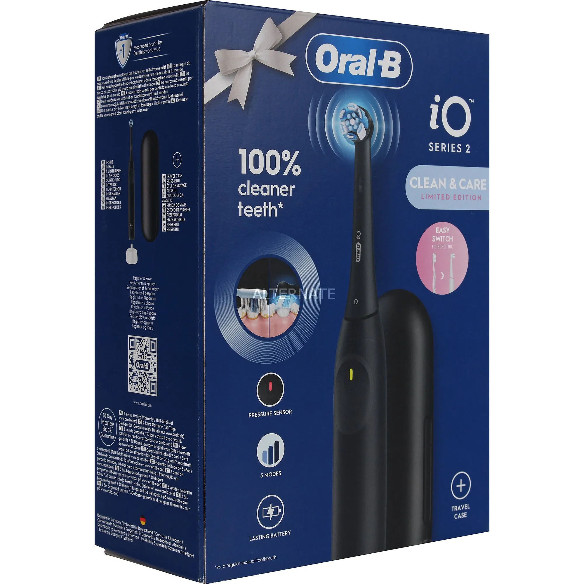 iO Series 2 Adulto Spazzolino a vibrazione Nero, Spazzolino da denti elettrico - immagine 1