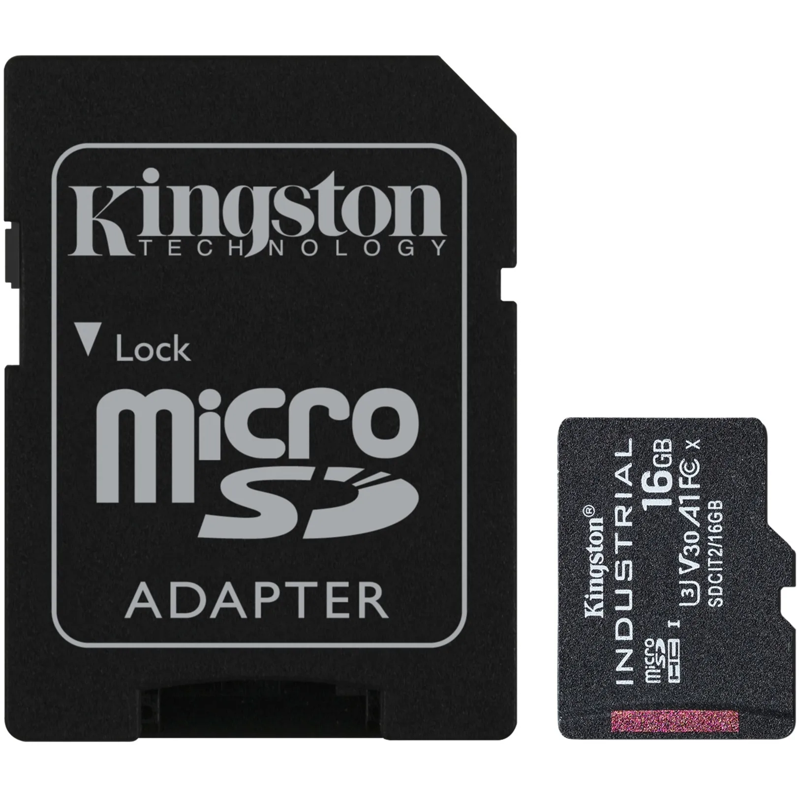 Scheda microSDHC Industriale 16GB C10 A1 pSLC + Adattatore SD, Scheda di memoria - immagine 1