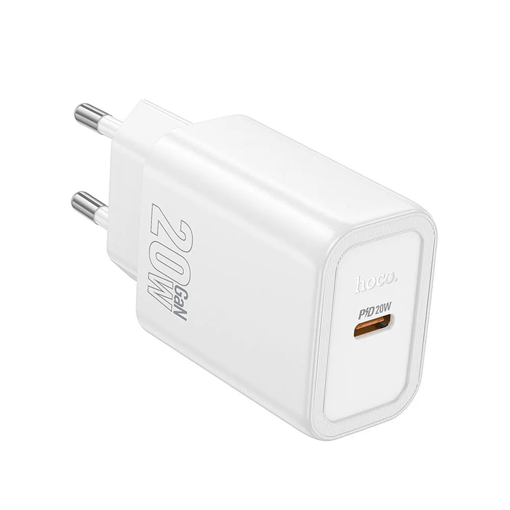 Caricabatterie Rete HOCO N60, 20W, 3A, 1 x USB-C, Bianco - immagine 1