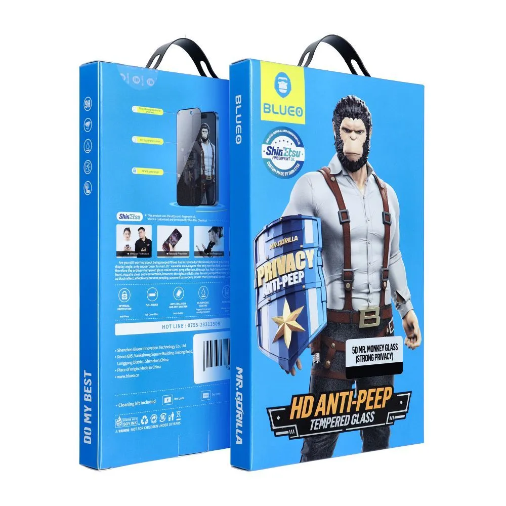 Pellicola Protettiva Schermo Privacy Blueo per Samsung Galaxy S25 Ultra S938, Vetro Temperato, Full Glue, 5D - immagine 1